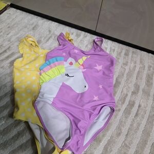 Magical Unicorn Kids Swimwear - Purple and Yellow